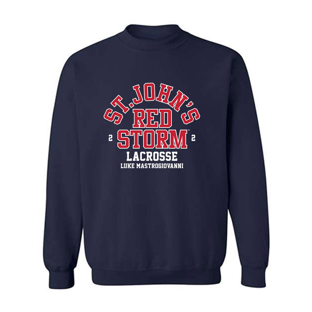 St. Johns - NCAA Men's Lacrosse : Luke Mastrogiovanni - Classic Fashion Shersey Crewneck Sweatshirt-0