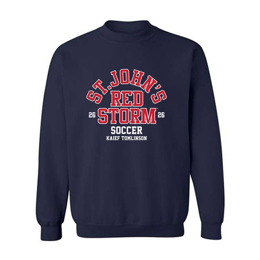 St. Johns - NCAA Men's Soccer : Kaief Tomlinson - Classic Fashion Shersey Crewneck Sweatshirt-0