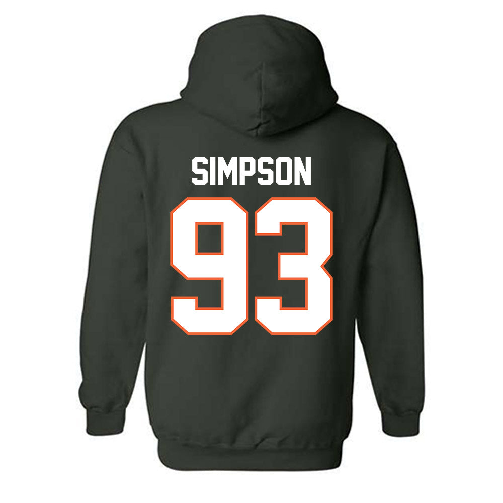 Miami - NCAA Football : Donta Simpson - Classic Shersey Hooded Sweatshirt-1