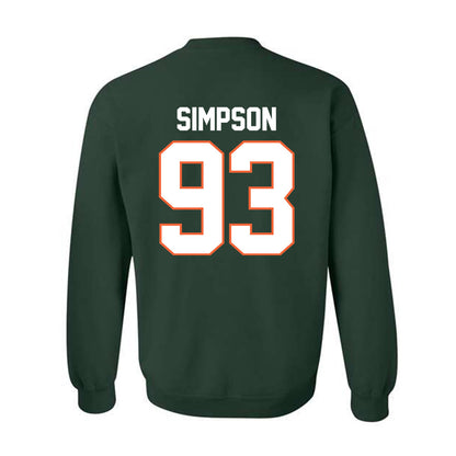 Miami - NCAA Football : Donta Simpson - Classic Shersey Crewneck Sweatshirt-1