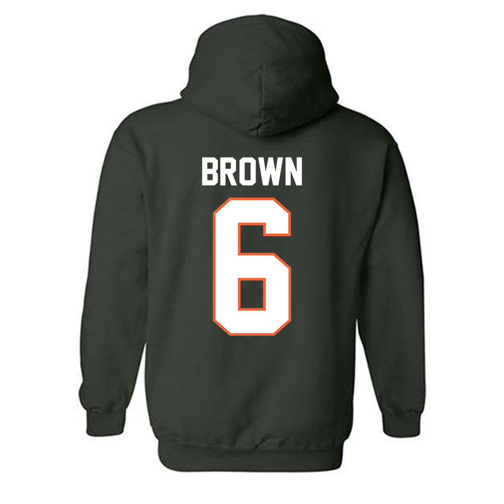 Miami - NCAA Football : CharMar Brown - Classic Shersey Hooded Sweatshirt-1