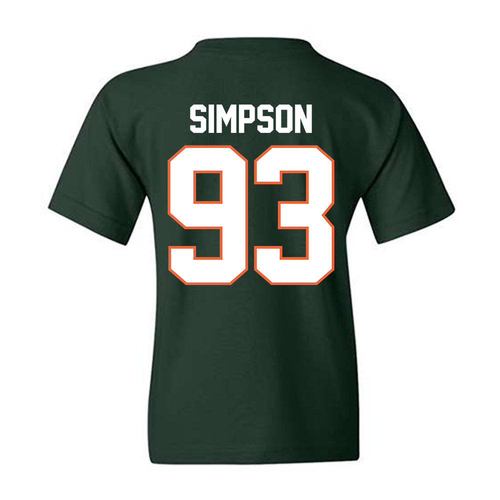 Miami - NCAA Football : Donta Simpson - Classic Shersey Youth T-Shirt-1