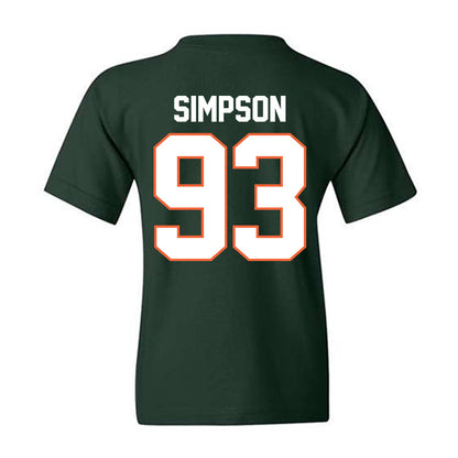 Miami - NCAA Football : Donta Simpson - Classic Shersey Youth T-Shirt-1