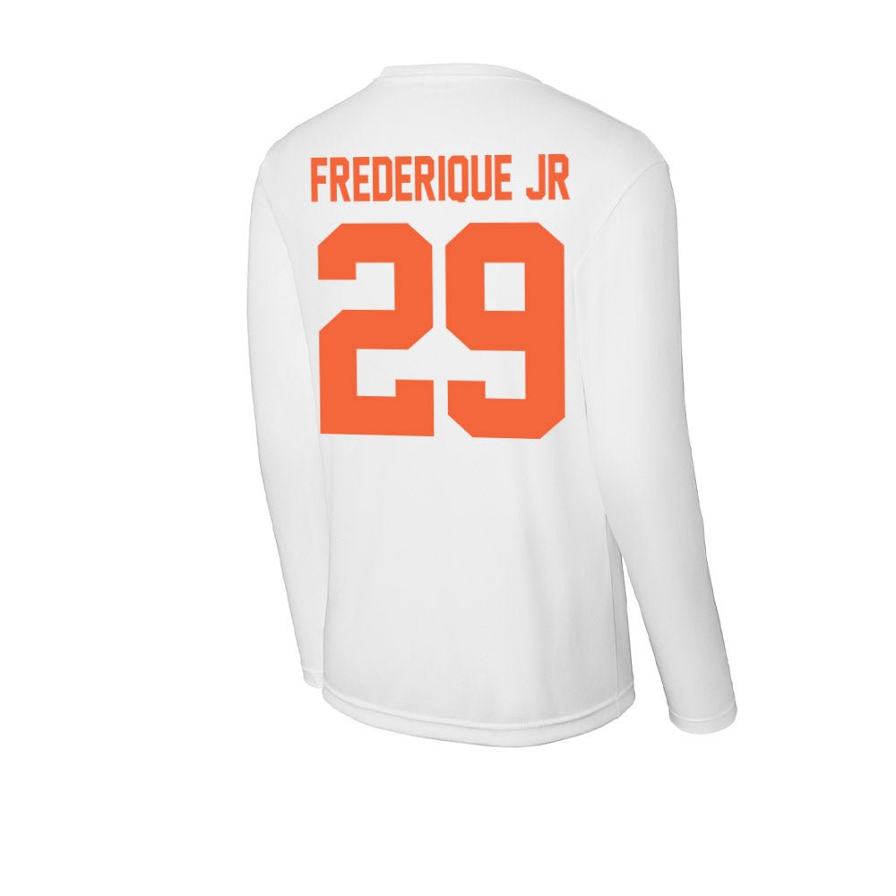 Miami - NCAA Football : Romanas Frederique Jr - Classic Shersey Activewear Long Sleeve T-Shirt-1