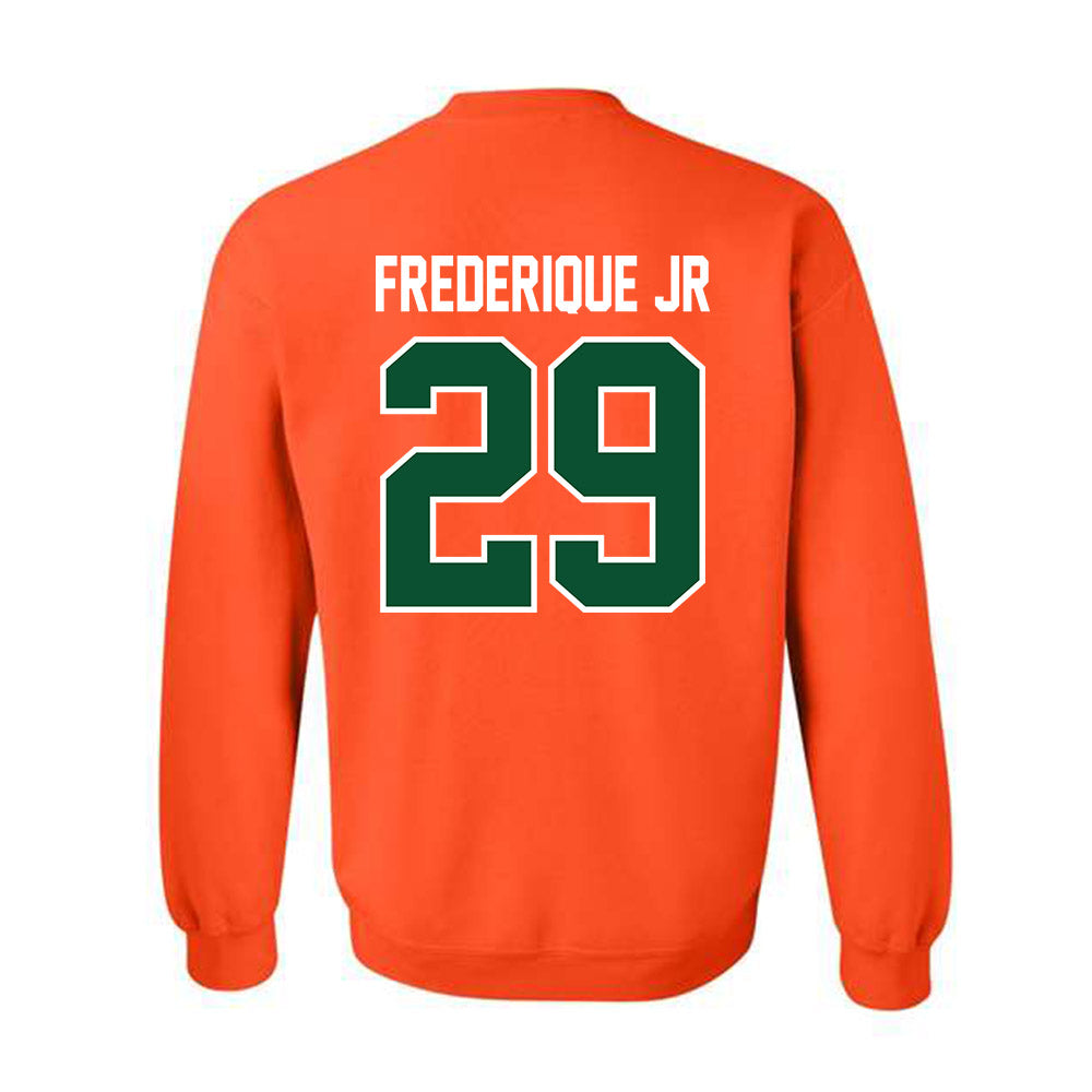 Miami - NCAA Football : Romanas Frederique Jr - Classic Shersey Crewneck Sweatshirt-1