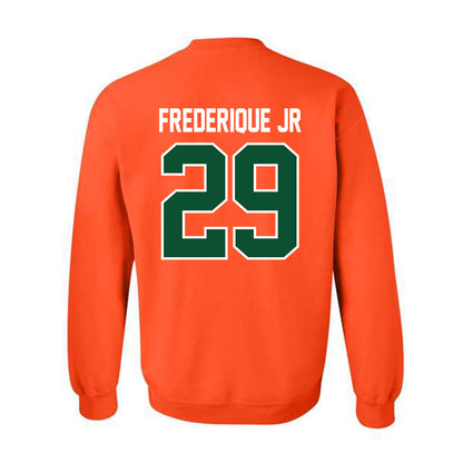 Miami - NCAA Football : Romanas Frederique Jr - Classic Shersey Crewneck Sweatshirt-1