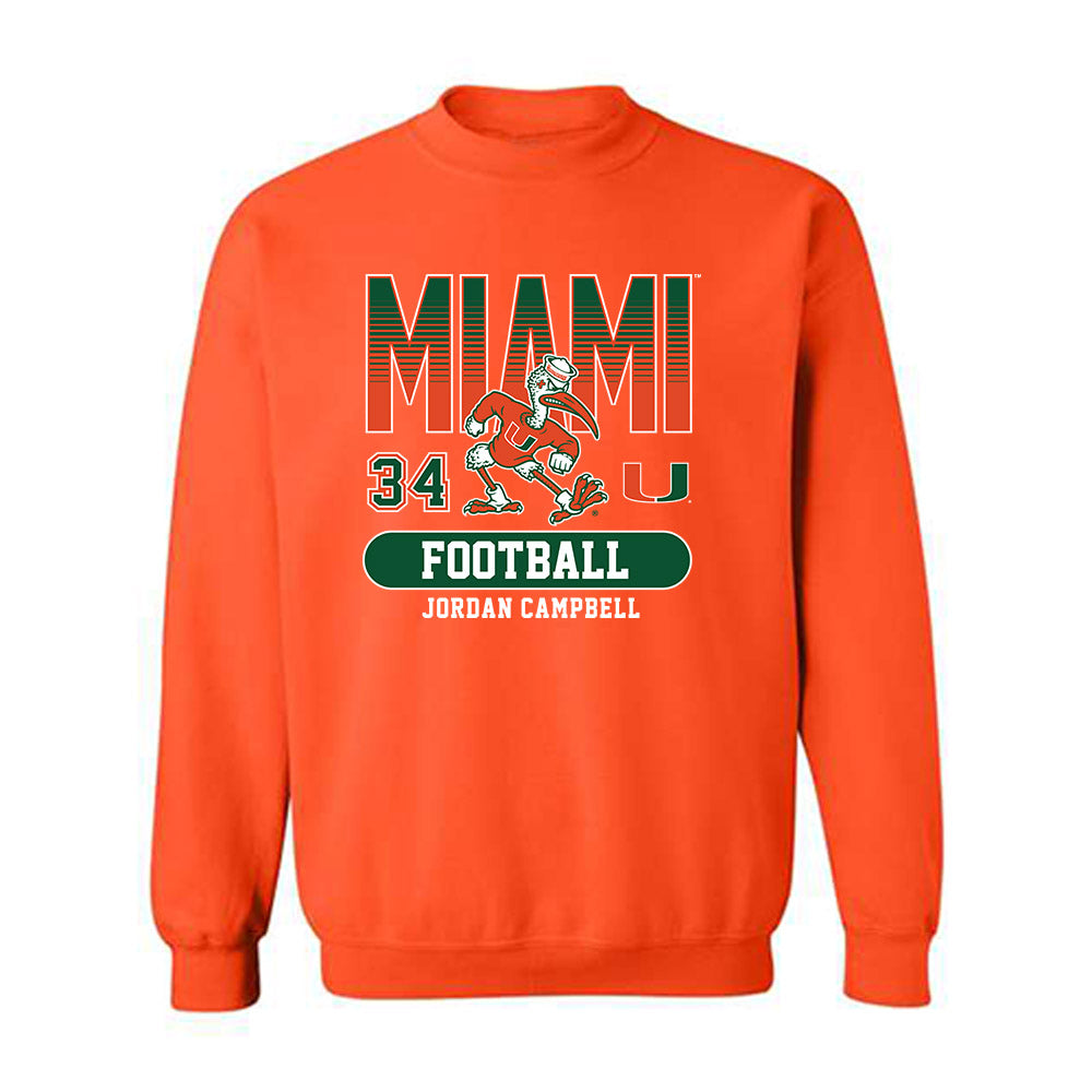 Miami - NCAA Football : Jordan Campbell - Classic Fashion Shersey Crewneck Sweatshirt-0