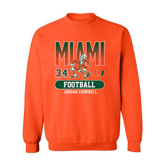 Miami - NCAA Football : Jordan Campbell - Classic Fashion Shersey Crewneck Sweatshirt-0