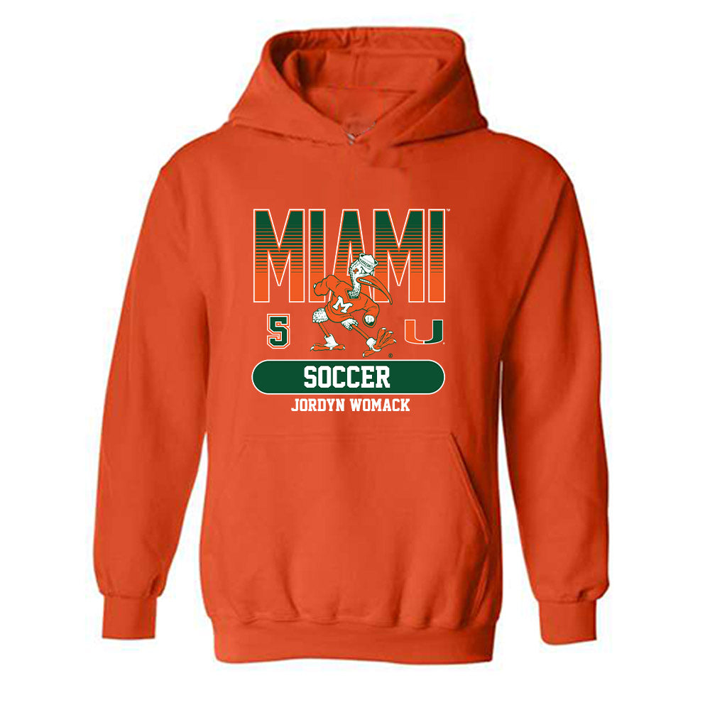 Miami - NCAA Women's Soccer : Jordyn Womack - Classic Fashion Shersey Hooded Sweatshirt-0