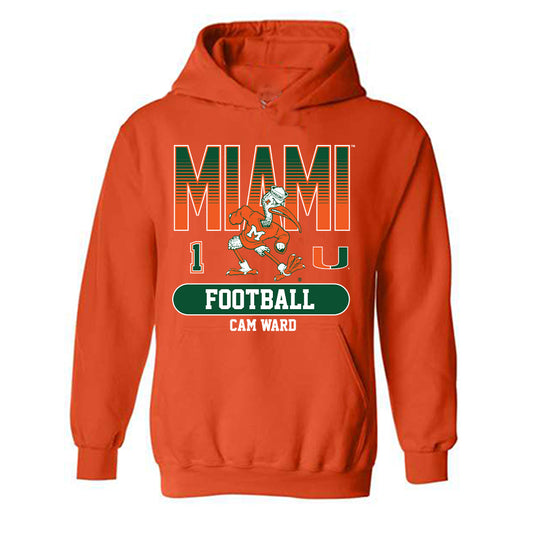 Miami - NCAA Football : Cam Ward - Classic Fashion Shersey Hooded Sweatshirt-0