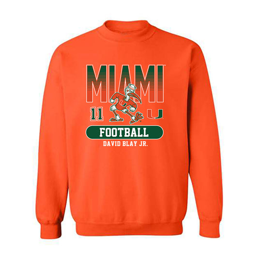 Miami - NCAA Football : David Blay Jr. - Classic Fashion Shersey Crewneck Sweatshirt-0