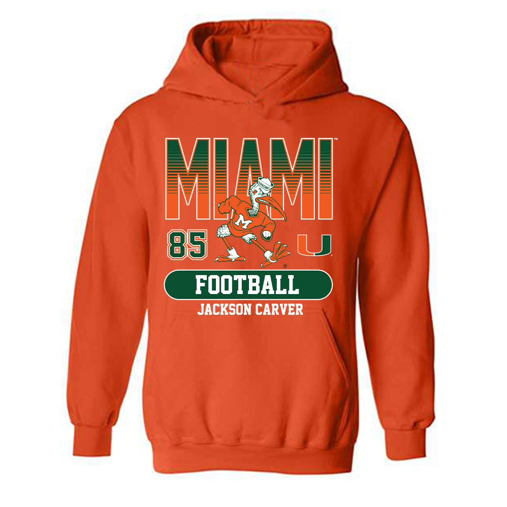 Miami - NCAA Football : Jackson Carver - Classic Fashion Shersey Hooded Sweatshirt