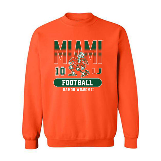 Miami - NCAA Football : Damon Wilson II - Classic Fashion Shersey Crewneck Sweatshirt-0