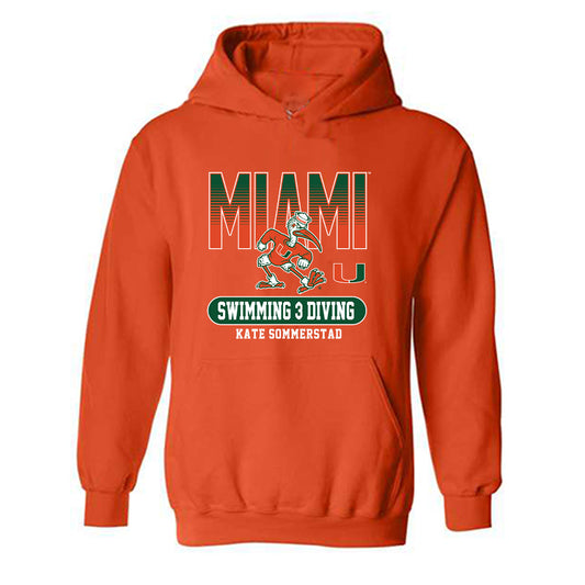 Miami - NCAA Women's Swimming & Diving : Kate Sommerstad - Classic Fashion Shersey Hooded Sweatshirt-0
