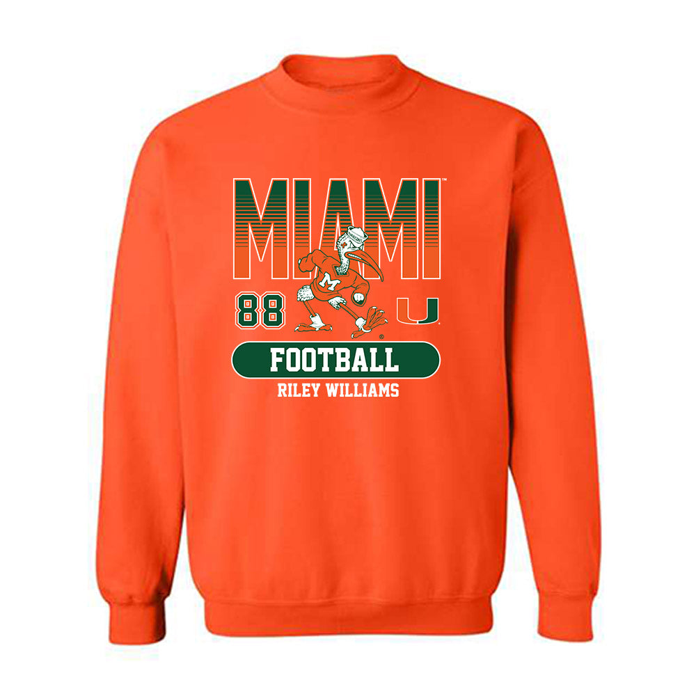 Miami - NCAA Football : Riley Williams - Classic Fashion Shersey Crewneck Sweatshirt