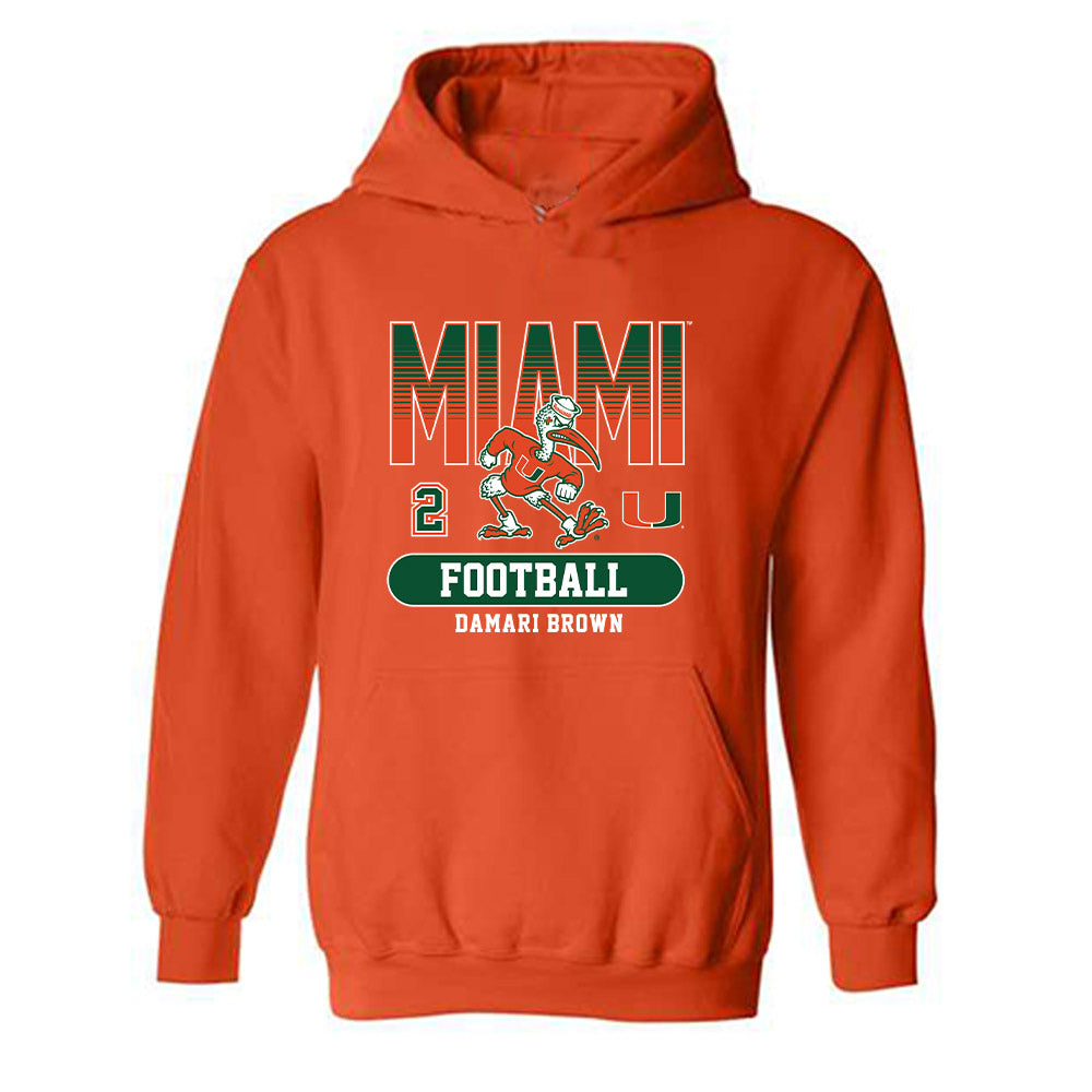 Miami - NCAA Football : Damari Brown - Classic Fashion Shersey Hooded Sweatshirt-0