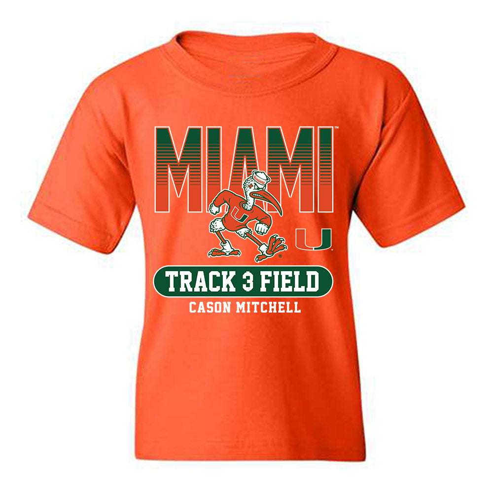 Miami - NCAA Men's Track & Field : Cason Mitchell - Classic Fashion Shersey Youth T-Shirt-0