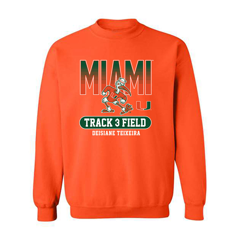 Miami - NCAA Women's Track & Field : Deisiane Teixeira - Classic Fashion Shersey Crewneck Sweatshirt-0