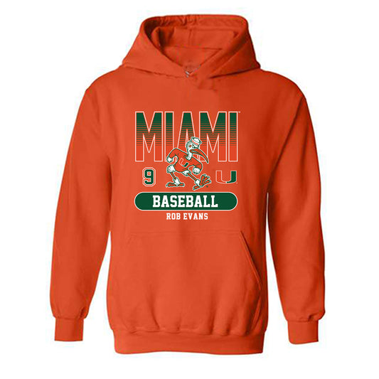 Miami - NCAA Baseball : Rob Evans - Classic Fashion Shersey Hooded Sweatshirt-0