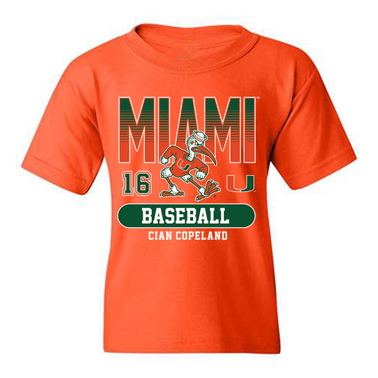 Miami - NCAA Baseball : Cian Copeland - Classic Fashion Shersey Youth T-Shirt-0
