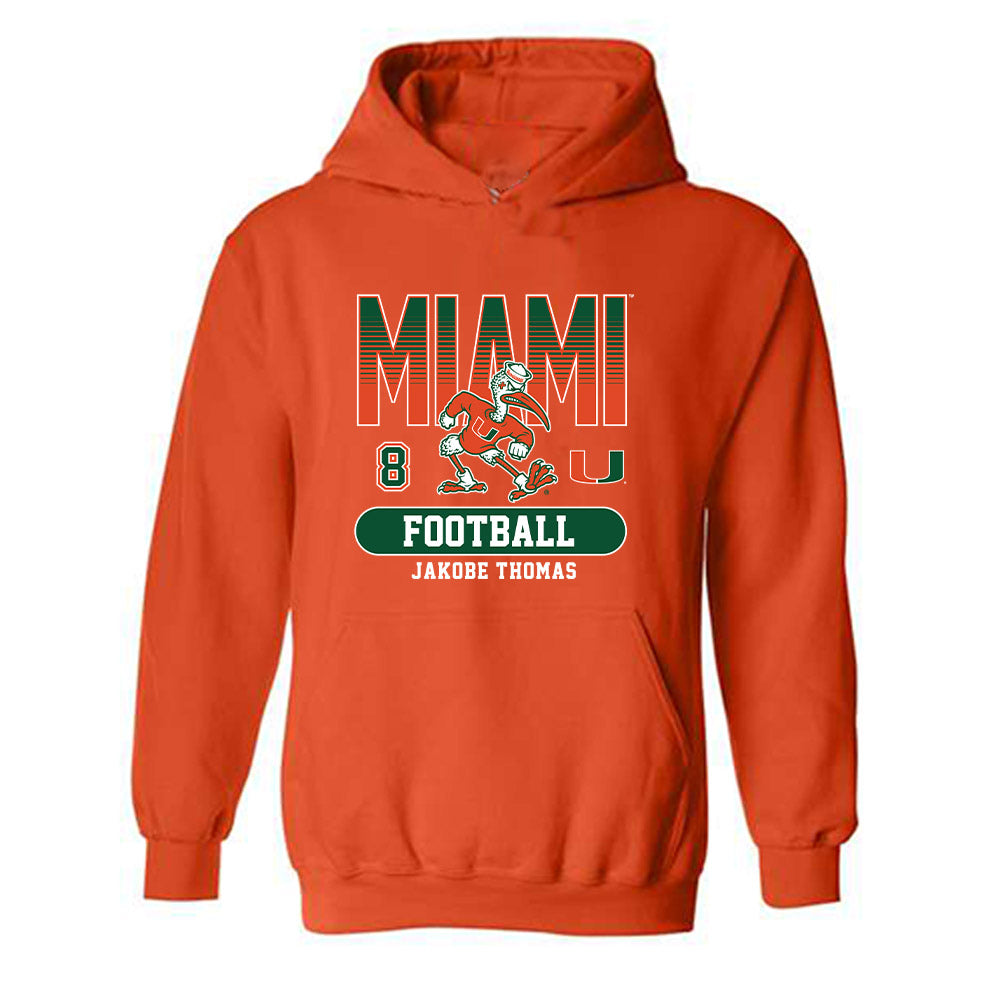 Miami - NCAA Football : Jakobe Thomas - Classic Fashion Shersey Hooded Sweatshirt-0