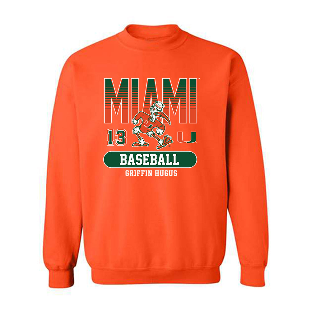 Miami - NCAA Baseball : Griffin Hugus - Classic Fashion Shersey Crewneck Sweatshirt-0