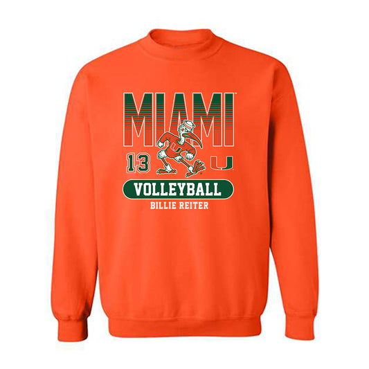 Miami - NCAA Women's Volleyball : Billie Reiter - Classic Fashion Shersey Crewneck Sweatshirt-0