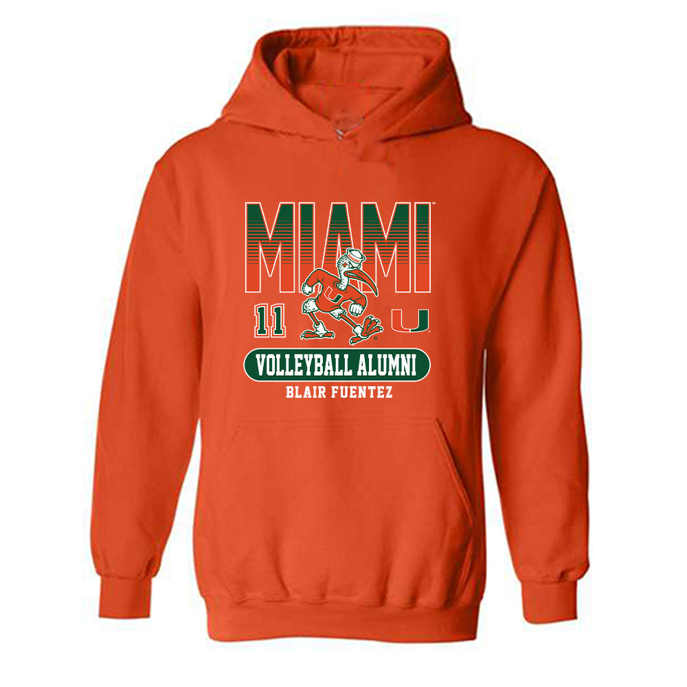 Miami - Women's Volleyball Alumni : Blair Fuentez - Classic Fashion Shersey Hooded Sweatshirt-0