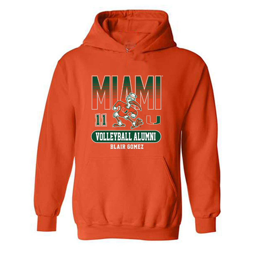 Miami - Women's Volleyball Alumni : Blair Gomez - Classic Fashion Shersey Hooded Sweatshirt-0