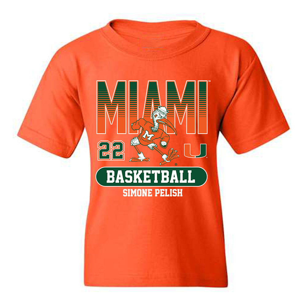 Miami - NCAA Women's Basketball : Simone Pelish - Classic Fashion Shersey Youth T-Shirt