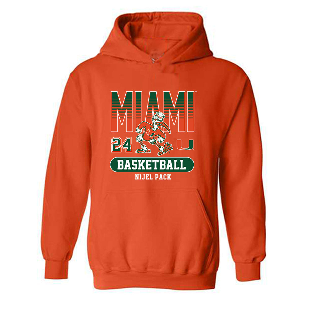 Miami - NCAA Men's Basketball : Nijel Pack - Classic Fashion Shersey Hooded Sweatshirt-0