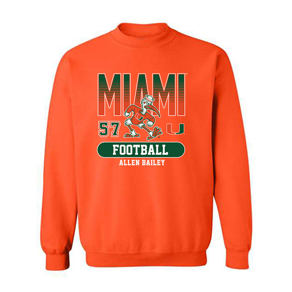 Miami - NCAA Football : Allen Bailey - Classic Fashion Shersey Crewneck Sweatshirt-0