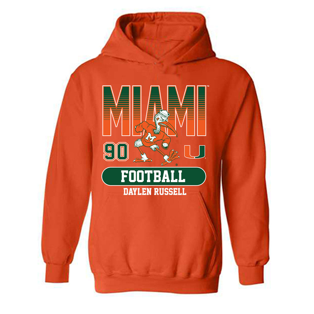 Miami - NCAA Football : Daylen Russell - Classic Fashion Shersey Hooded Sweatshirt