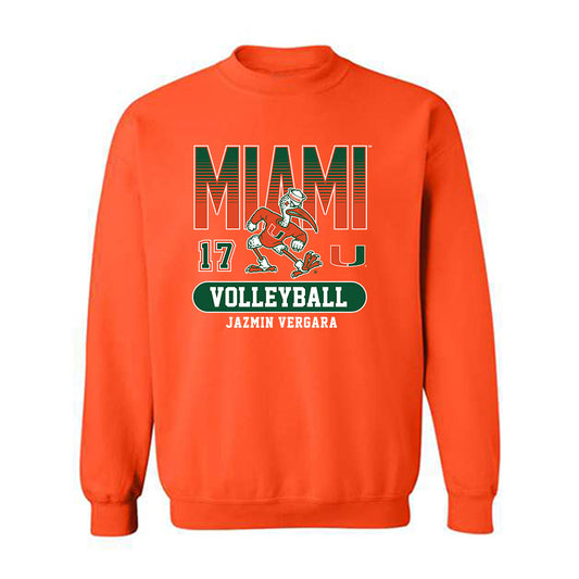 Miami - NCAA Women's Volleyball : Jazmin Vergara - Classic Fashion Shersey Crewneck Sweatshirt-0