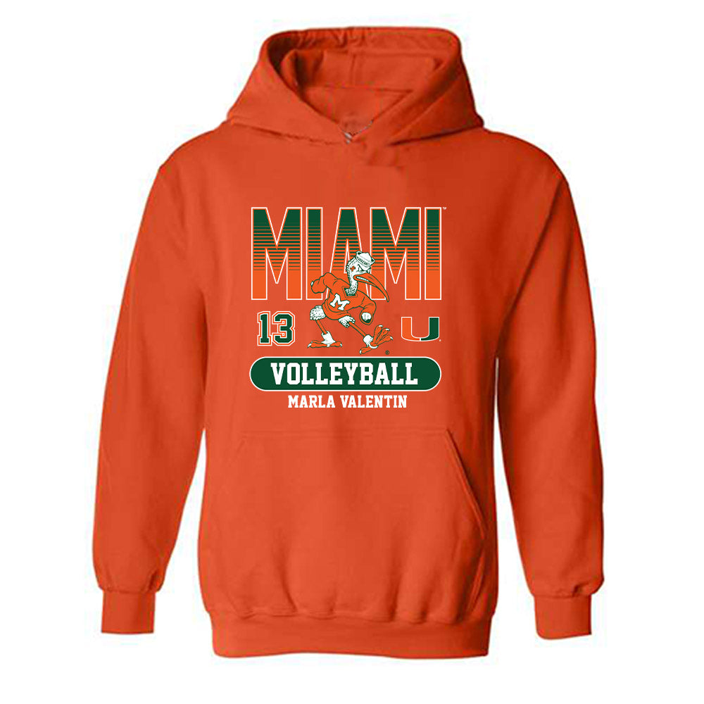 Miami - NCAA Women's Volleyball : Marla Valentin - Classic Fashion Shersey Hooded Sweatshirt