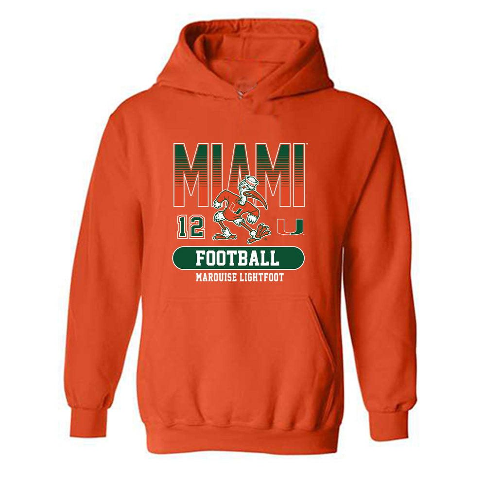 Miami - NCAA Football : Marquise Lightfoot - Classic Fashion Shersey Hooded Sweatshirt-0
