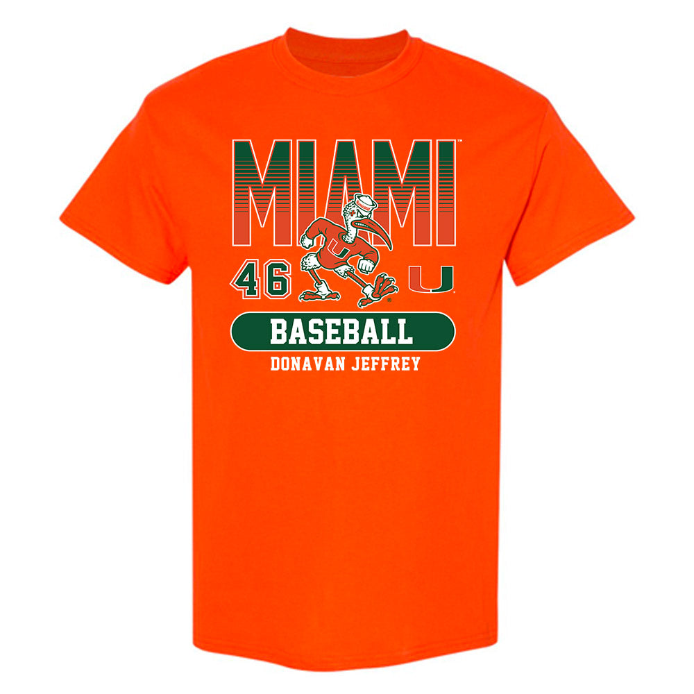 Miami - NCAA Baseball : Donavan Jeffrey - Classic Fashion Shersey T-Shirt-0
