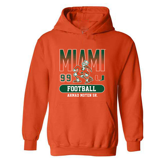 Miami - NCAA Football : Ahmad Moten Sr. - Classic Fashion Shersey Hooded Sweatshirt-0