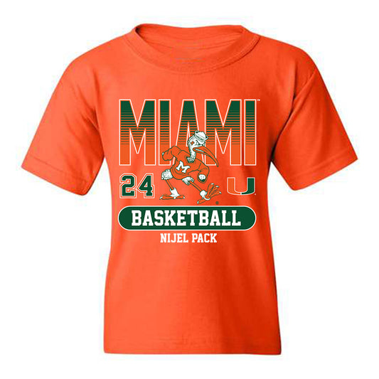 Miami - NCAA Men's Basketball : Nijel Pack - Classic Fashion Shersey Youth T-Shirt