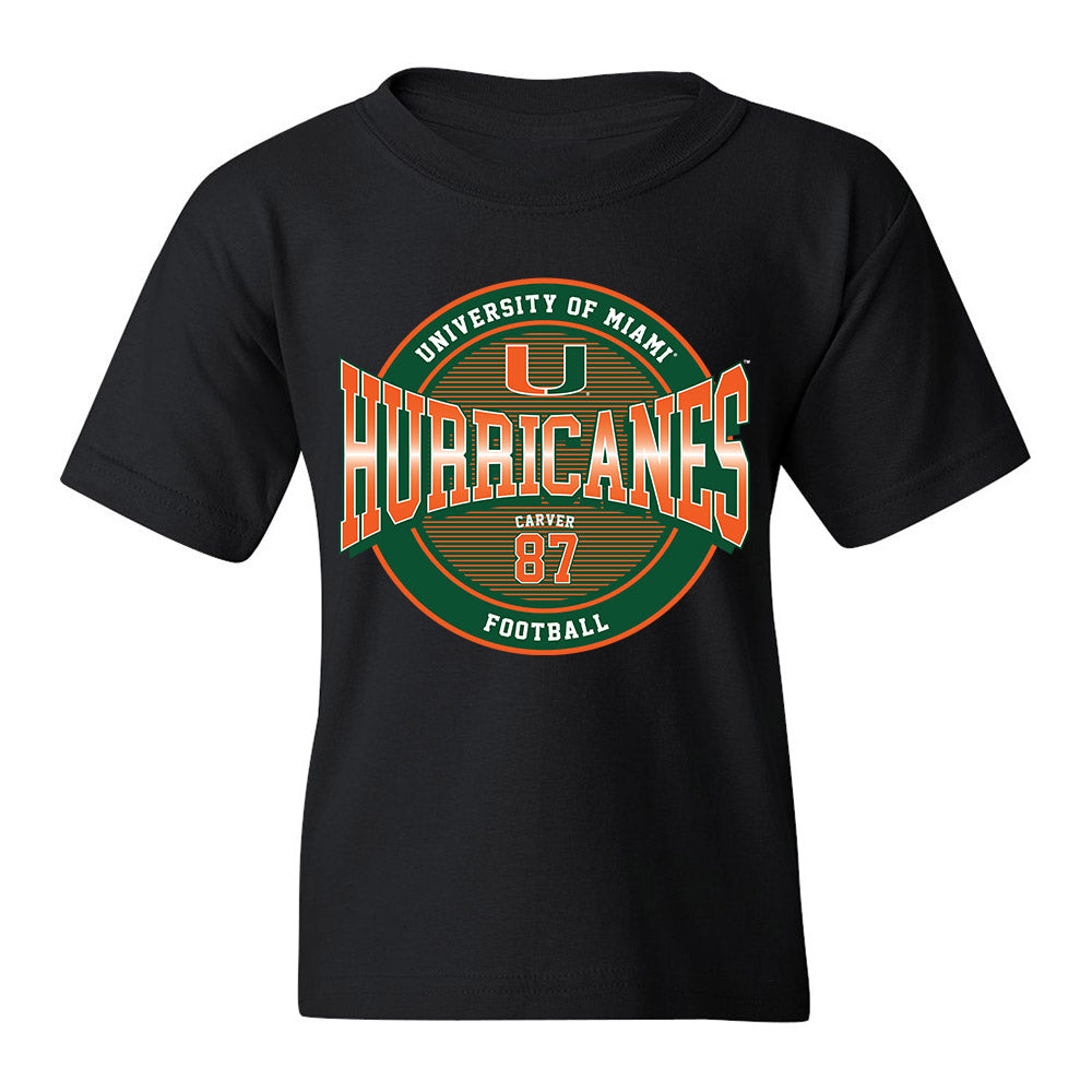 Miami - NCAA Football : Hunter Carver - Classic Fashion Shersey Youth T-Shirt-0