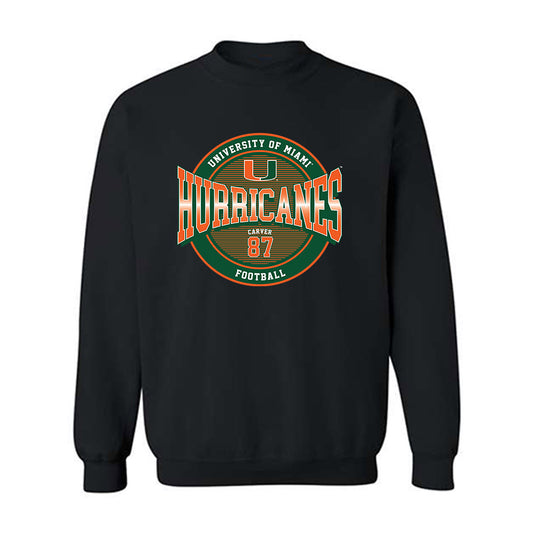 Miami - NCAA Football : Hunter Carver - Classic Fashion Shersey Crewneck Sweatshirt-0