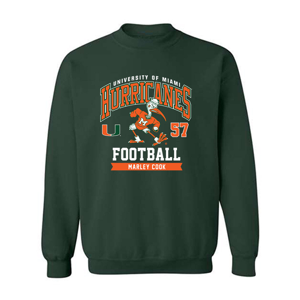 Miami - NCAA Football : Marley Cook - Classic Fashion Shersey Crewneck Sweatshirt