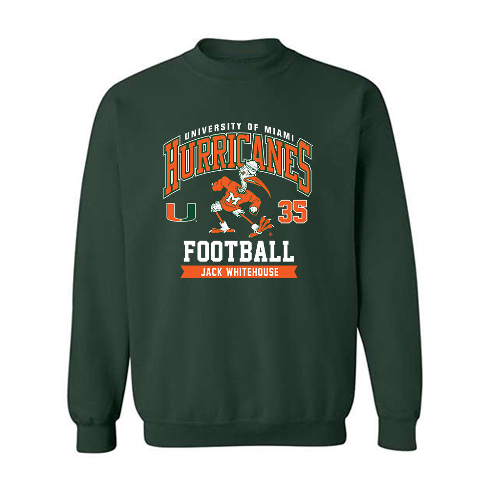 Miami - NCAA Football : Jack Whitehouse - Classic Fashion Shersey Crewneck Sweatshirt