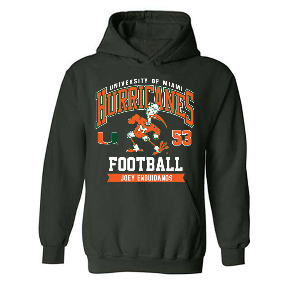 Miami - NCAA Football : Joey Enguidanos - Classic Fashion Shersey Hooded Sweatshirt