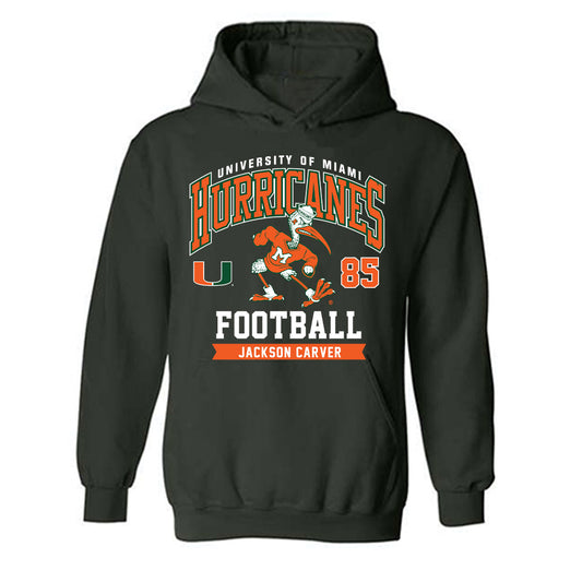 Miami - NCAA Football : Jackson Carver - Classic Fashion Shersey Hooded Sweatshirt