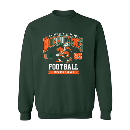 Miami - NCAA Football : Jackson Carver - Classic Fashion Shersey Crewneck Sweatshirt