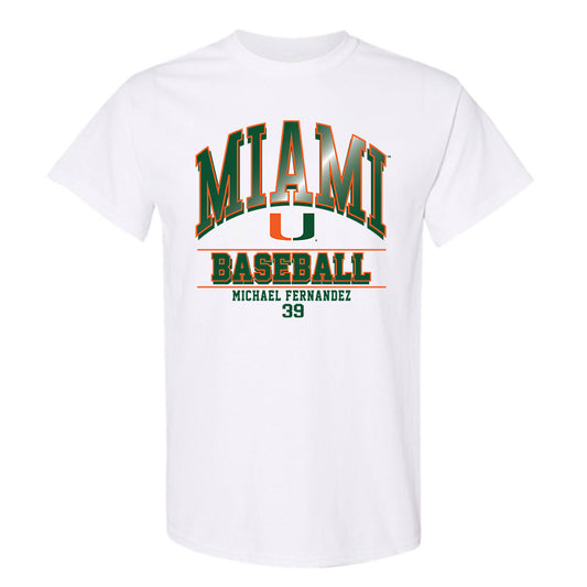 Miami - NCAA Baseball : Michael Fernandez - Classic Fashion Shersey T-Shirt-0