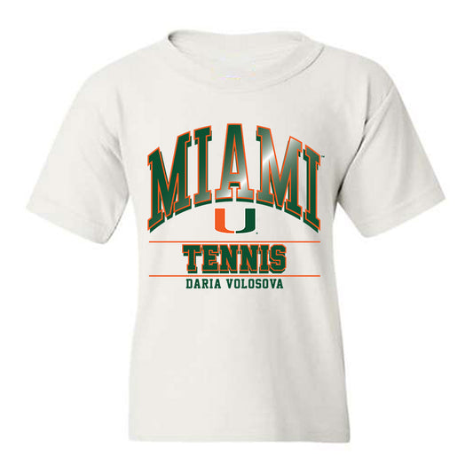 Miami - NCAA Women's Tennis : Daria Volosova - Classic Fashion Shersey Youth T-Shirt-0