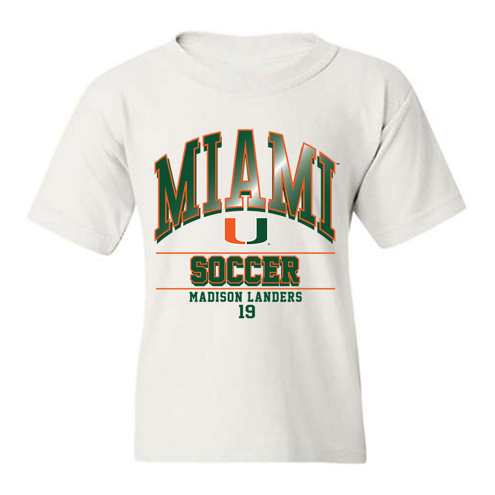 Miami - NCAA Women's Soccer : Madison Landers - Classic Fashion Shersey Youth T-Shirt-0