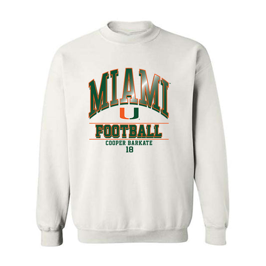 Miami - NCAA Football : Cooper Barkate - Classic Fashion Shersey Crewneck Sweatshirt-0